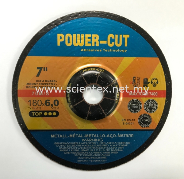 7" TOP Grinding Disc Grinding Power-Cut Technical Abrasive Solutions Perak, Malaysia, Menglembu Supplier, Distributor, Supply, Supplies | Scientex Engineering & Trading Sdn Bhd