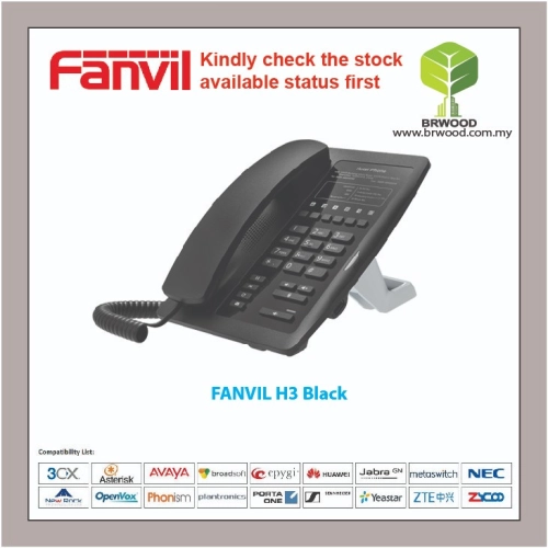 FANVIL H3 Black - Black Color Hotel IP Phone