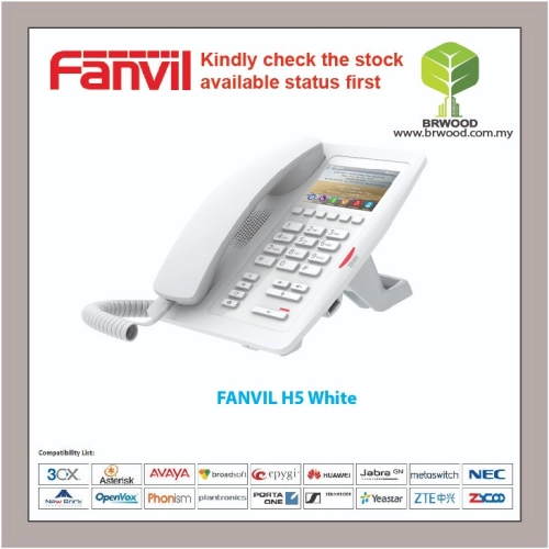 FANVIL H5 White : White Color Hotel IP Phone With Color Screen
