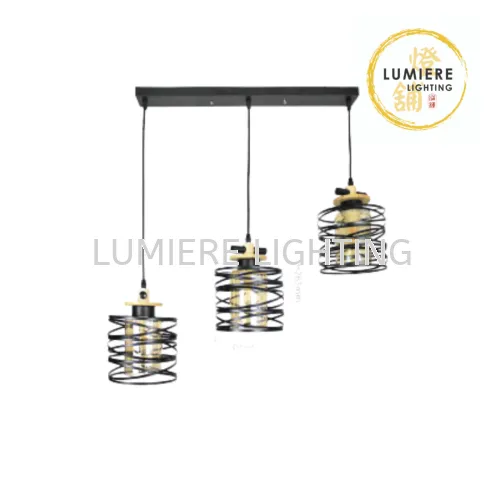 Simple Muji Wood 3 in 1 Pendant Light 3612-3L