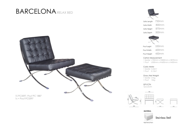 Barcelona relax bed Relax chair Living Melaka, Malaysia Supplier, Suppliers, Supply, Supplies | GOODMARK FURNITURE CENTRE SDN BHD