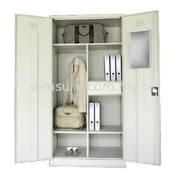 Full height wardrobe with steel swing door S198