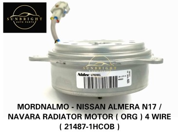 MORDNALMO - NISSAN ALMERA N17 / NAVARA RADIATOR MOTOR ( ORG ) 4 WIRE ( 21487-1HCOB )