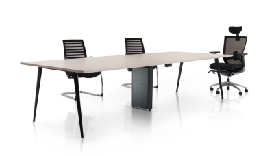 Rectangular conference table with nitra leg n riser box