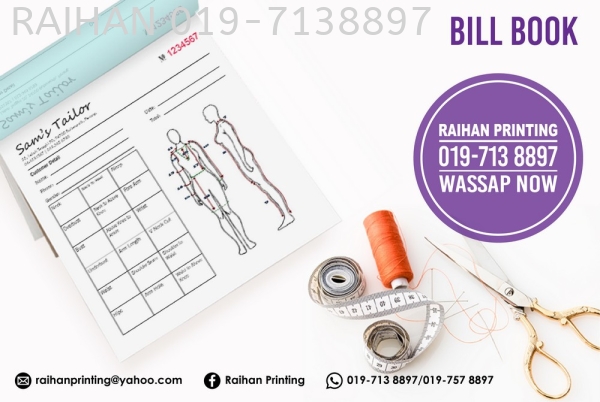 Bill Book Bill Book Melaka, Malaysia, Bukit Katil Printing, Services | Raihan Printing