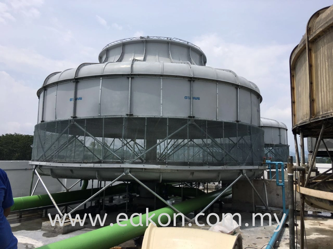 cooling tower installed on plinth