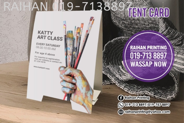 Tent Card Tent Card Melaka, Malaysia, Bukit Katil Printing, Services | Raihan Printing