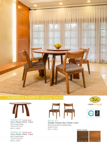 Summer & Pumpkin - Dining series Wooden Dining Table Dining Melaka, Malaysia Supplier, Suppliers, Supply, Supplies | GOODMARK FURNITURE CENTRE SDN BHD