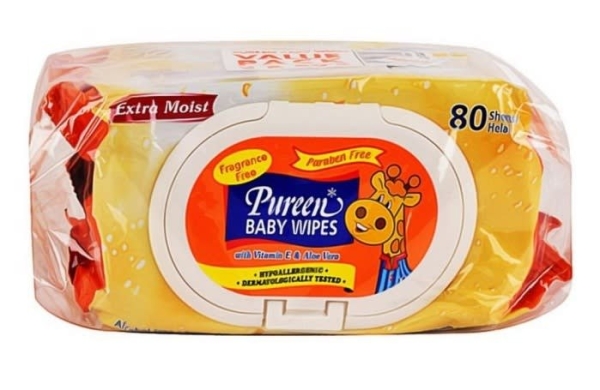 Pureen Extra Moist Orange Baby Wipes 2 x 80 Sheets Hygiene First Aid Supplies Kuala Lumpur (KL), Malaysia, Selangor, Singapore Supplier, Suppliers, Supply, Supplies | Rainbow Meditech Sdn Bhd