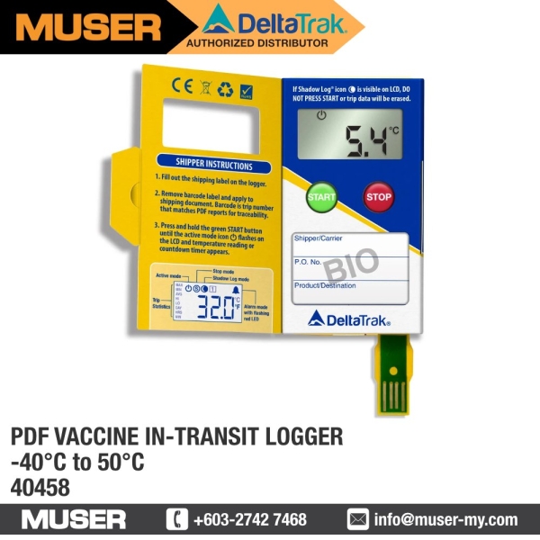 40458 FlashLink PDF Vaccine In-Transit Logger In-Transit Data Loggers DeltaTrak Kuala Lumpur (KL), Malaysia, Selangor, Sunway Velocity Supplier, Suppliers, Supply, Supplies | Muser Apac Sdn Bhd