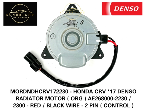 MORDNDHCRV172230 - HONDA CRV '17 DENSO RADIATOR MOTOR ( ORG ) AE268000-2230 / 2300 - RED / BLACK WIRE - 2 PIN ( CONTROL )