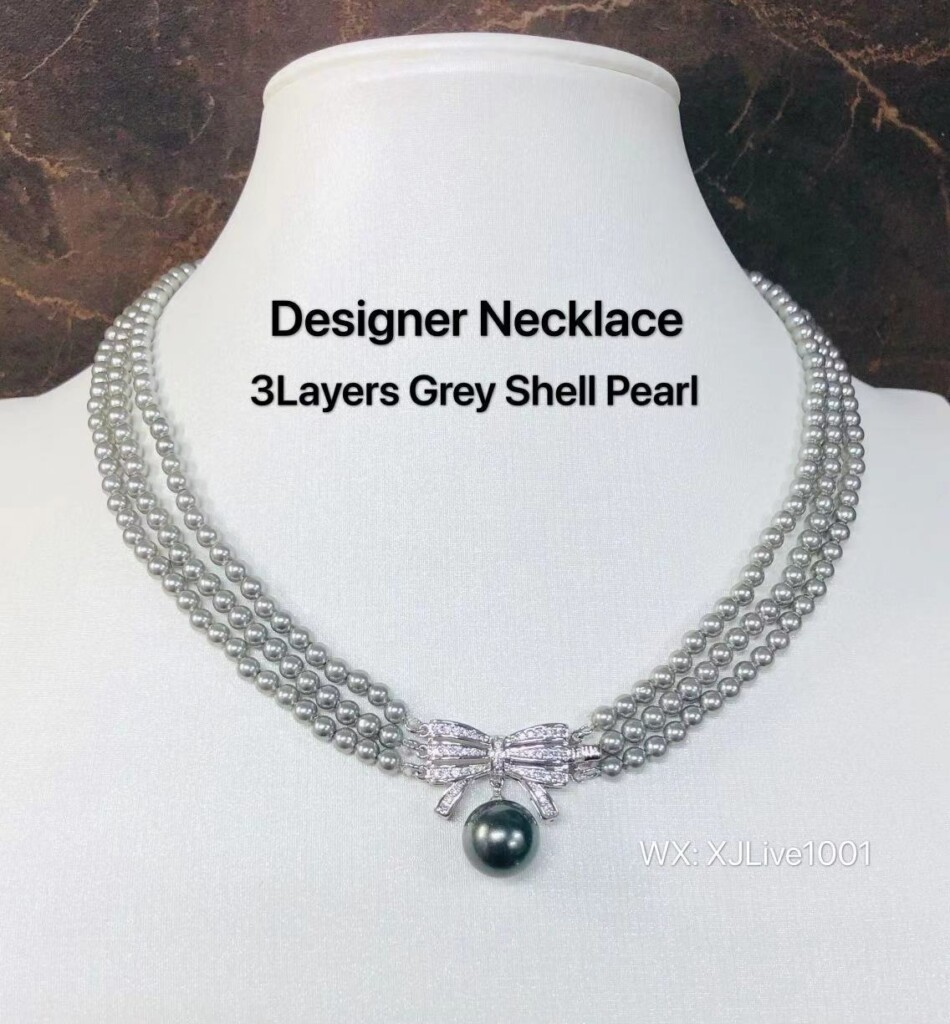 3 LAYER GREY SHELL PEARL (3层蝴蝶结Shell Pearl)