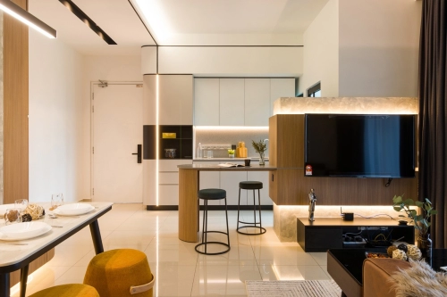 Condo - Living & Dining, TV Feature, Modern