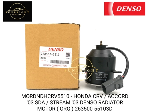 MORDNDHCRV5510 - HONDA CRV / ACCORD '03 SDA / STREAM '03 DENSO RADIATOR MOTOR ( ORG ) 263500-55103D