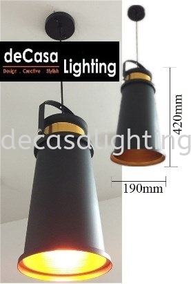 LANTERN HANGING LAMP MATTE BLACK/GOLD INNER TYPE B Retro Loft Design Pendant Light PENDANT LIGHT Selangor, Kuala Lumpur (KL), Puchong, Malaysia Supplier, Suppliers, Supply, Supplies | Decasa Lighting Sdn Bhd