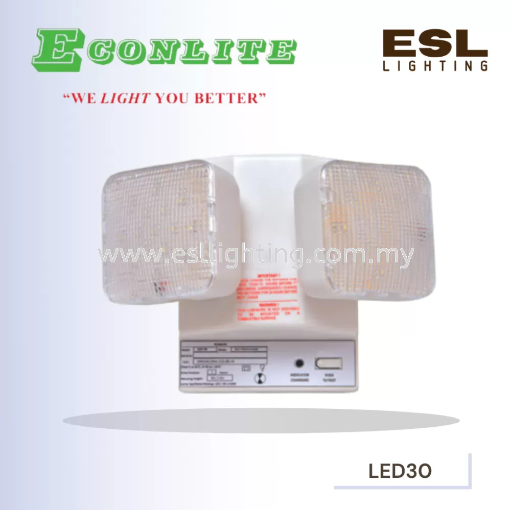 [DISCONTINUE] ECONLITE LED30 EMERGENCY LIGHTING LUMINAIRE TWIN-LAMP SELF CONTAINED