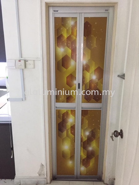 Bi-fold door silver @jalan puterijaya 5,Cheras  Bi- Fold Door Selangor, Malaysia, Kuala Lumpur (KL), Cheras Supplier, Installation, Supply, Supplies | GL GLASS & ALUMINIUM TRADING