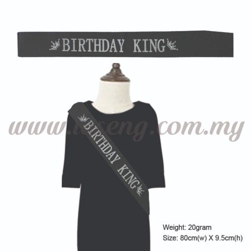 Sash - Birthday King - Black (P-AC-SABK-BK)