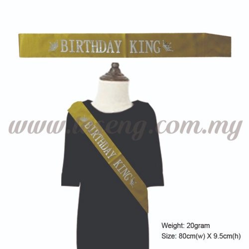 Sash - Birthday King - Gold (P-AC-SABK-G)