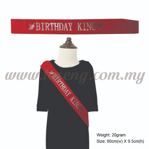 Sash - Birthday King - Red (P-AC-SABK-R)