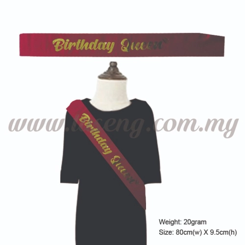 Sash - Birthday Queen - 1 - Dark Red (P-AC-SABQ1-DR)