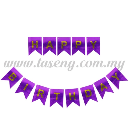 Banner Happy Birthday (Laser) - Purple (P-BN-HBLS-PP)