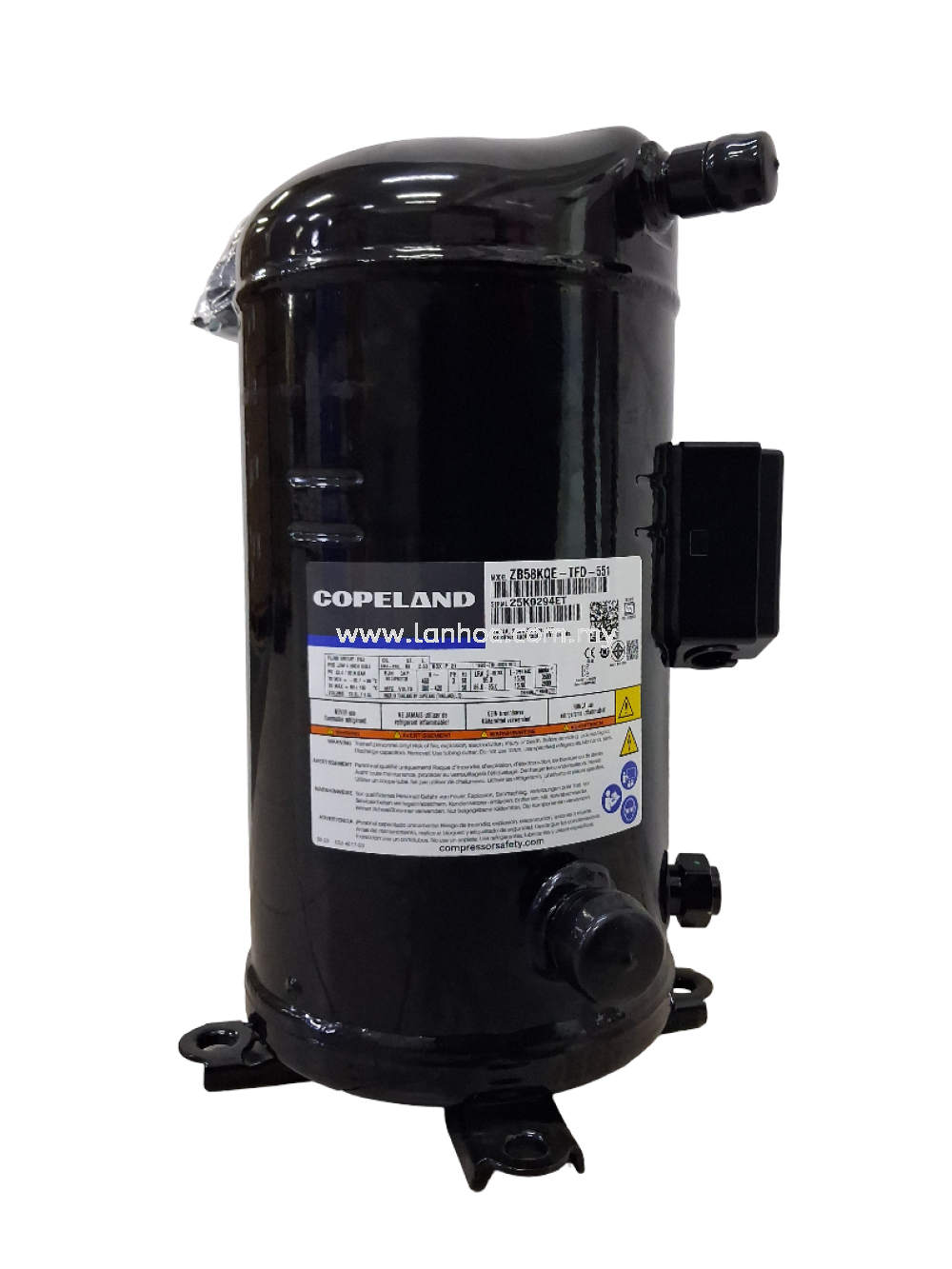 COPELAND ZB58KQE-TFD-551 SCROLL COMPRESSOR. (8HP, 3 PHASE, Rotalock Type)