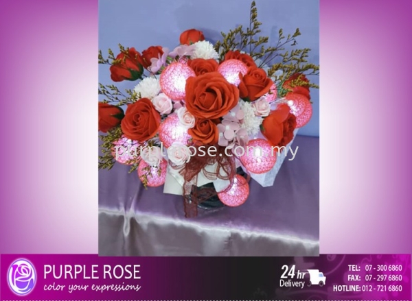 Soap Flower Bouquet Set 50 Soap Flower Bouquet Johor Bahru (JB), Malaysia, Singapore Supply, Supplier, Delivery | Purple Rose Florist & Gifts