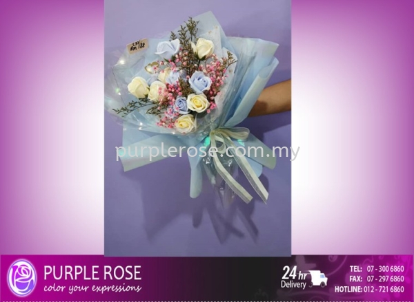 Soap Flower Bouquet Set 08 Soap Flower Bouquet Johor Bahru (JB), Malaysia, Singapore Supply, Supplier, Delivery | Purple Rose Florist & Gifts