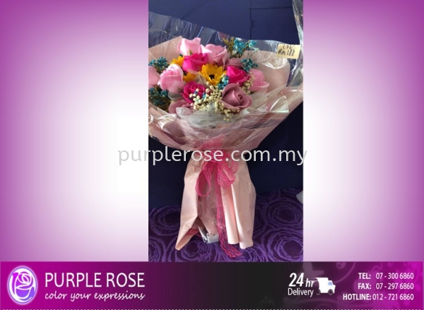 Soap Flower Bouquet Set 21 Soap Flower Bouquet Johor Bahru (JB), Malaysia, Singapore Supply, Supplier, Delivery | Purple Rose Florist & Gifts