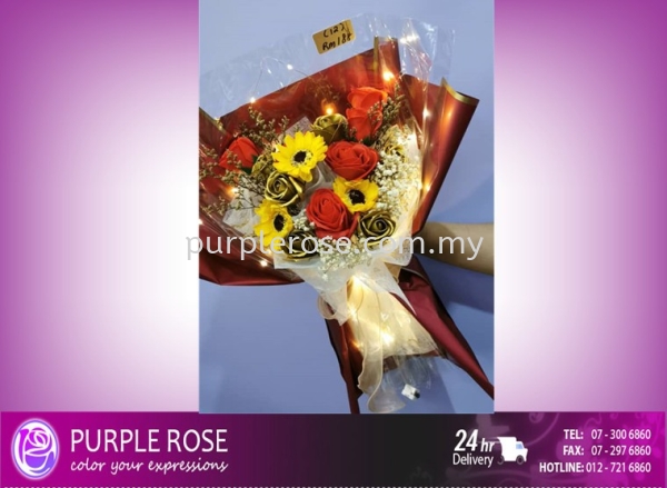 Soap Flower Bouquet Set 17 Soap Flower Bouquet Johor Bahru (JB), Malaysia, Singapore Supply, Supplier, Delivery | Purple Rose Florist & Gifts
