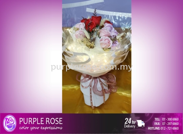 Soap Flower Bouquet Set 85 Soap Flower Bouquet Johor Bahru (JB), Malaysia, Singapore Supply, Supplier, Delivery | Purple Rose Florist & Gifts