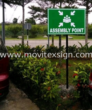 assembly point signboard /ppe sign /rack aluminum holder/rack numbering code sign n infomation board (click for more detail)