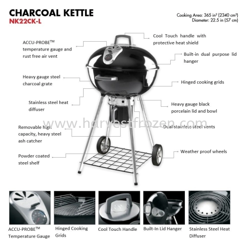 Napoleon NK22CK-L Charcoal Kettle BBQ Grill