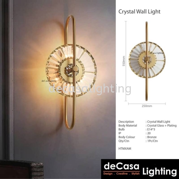 Contemporary Wall Light - Gold Crystal Wall Light WALL LIGHT Selangor, Kuala Lumpur (KL), Puchong, Malaysia Supplier, Suppliers, Supply, Supplies | Decasa Lighting Sdn Bhd