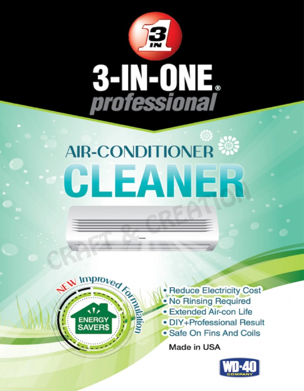 331ml WD-40 / 3-IN-ONE PROFESSIONAL AIR-CONDITIONER CLEANER