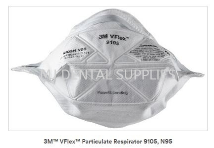 3M VFLEX PARTICULATE RESPIRATOR N95 #9105 Face Mask Disposable Selangor, Malaysia, Kuala Lumpur (KL), Shah Alam Supplier, Distributor, Supply, Supplies | MJ Dental Supplies