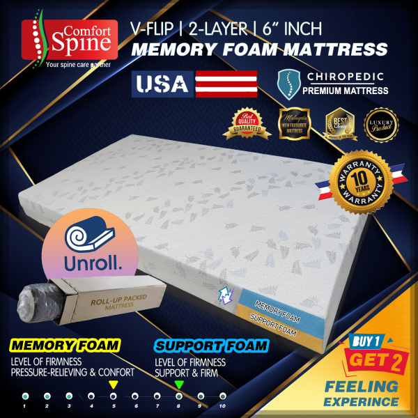 Comfort Spine V-Flip Memory Foam Mattress 2 side mattress tilam OEM Mattress OEM Service Malaysia, Selangor, Kuala Lumpur (KL) Supplier, Manufacturer, Supply, Supplies | Vision Foam Ind Sdn Bhd