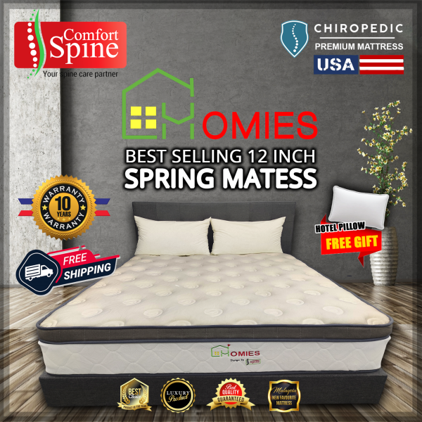 Comfort Spine - Florida King / Queen / Single Size 10" Mattress Chiropedic Spring OEM Mattress OEM Service Malaysia, Selangor, Kuala Lumpur (KL) Supplier, Manufacturer, Supply, Supplies | Vision Foam Ind Sdn Bhd