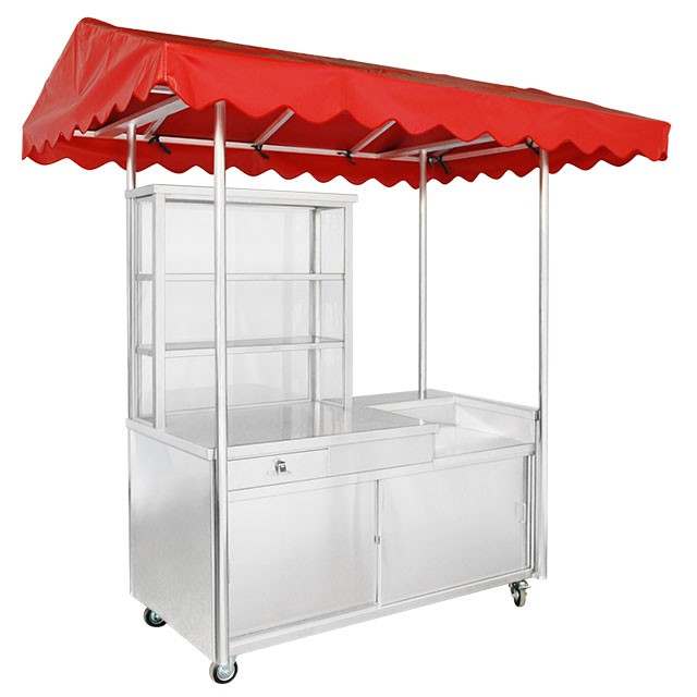 Stainless Steel Burger Stall with Canopy