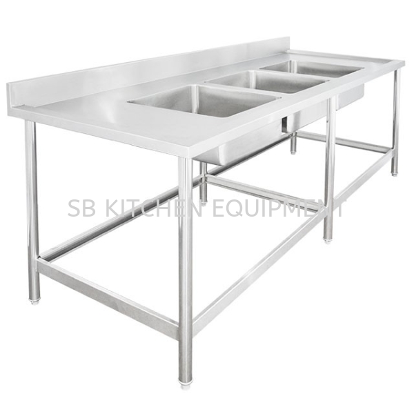 Stainless Steel Triple Bowl Sink Kitchen Equipment Selangor, Malaysia, Kuala Lumpur (KL), Sungai Buloh Supplier, Suppliers, Supply, Supplies | SB KITCHEN EQUIPMENT