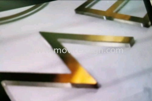 2D lettering made of gold with arcylic 