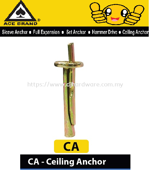 ACE CA CEILING ANCHOR (WS) WALL PLUG HAND TOOLS TOOLS & EQUIPMENTS Selangor, Malaysia, Kuala Lumpur (KL), Sungai Buloh Supplier, Suppliers, Supply, Supplies | DJ Hardware Trading (M) Sdn Bhd