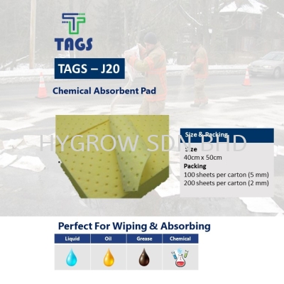 TAGS-J20 Chemical Absorbent Pad (40cm x 50xm)