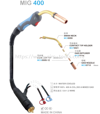 MIG WELDING TORCH, WATER COOLED, 3M/4M/5M, MINOO