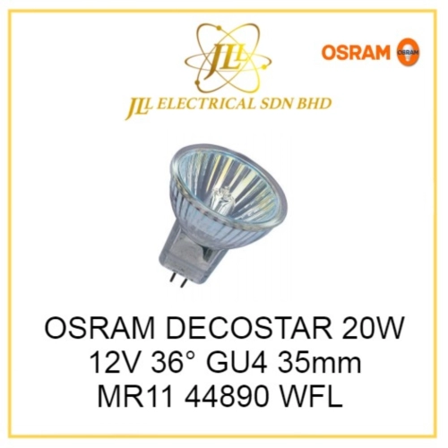 OSRAM DECOSTAR 20W 12V 36° GU4 35mm MR11 44890 WFL OSRAM Kuala Lumpur (KL),  Selangor, Malaysia Supplier, Supply, Supplies, Distributor | JLL Electrical  Sdn Bhd