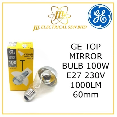 GE TOP MIRROR BULB 100W E27 230V 1000LM 60mm CROWN MIRROR SILVER