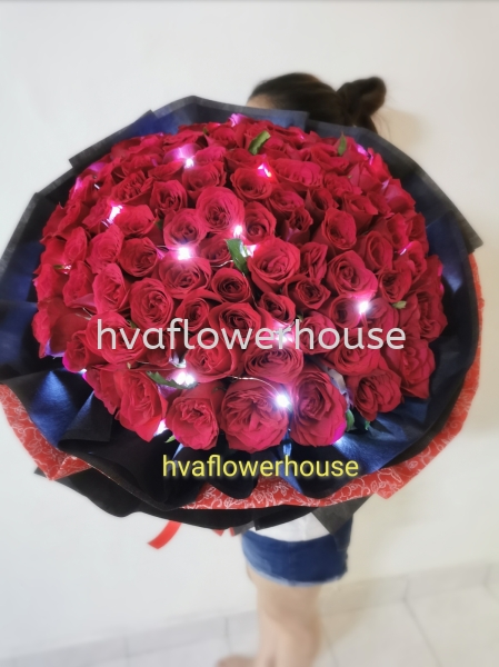 99 Stlk Red Rose -01 Big Bouquet Johor Bahru (JB), Malaysia, Ulu Tiram Supplier, Suppliers, Supply, Supplies | HV A Flower House