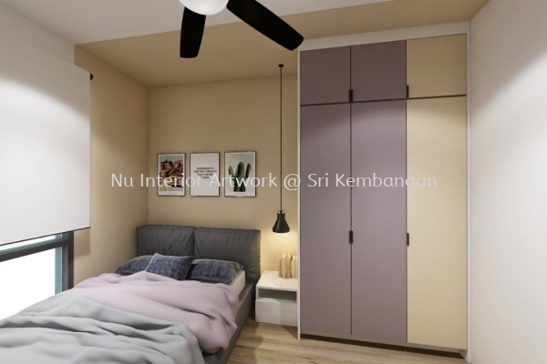 Bedroom Bedhead with Wardrobe Design Bedroom Design Selangor, Malaysia, Kuala Lumpur (KL), Seri Kembangan Services | NU Interior Art Work