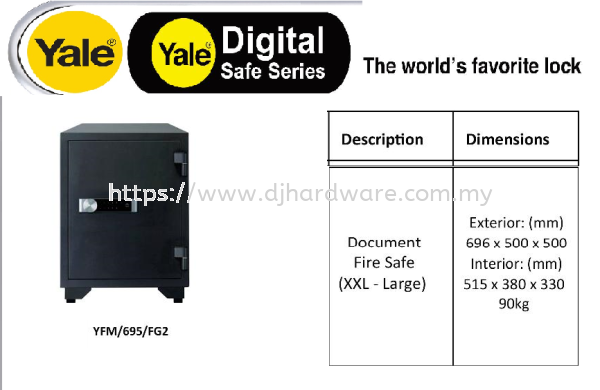 YALE THE WORLDS FAVORITE LOCK DIGITAL SAFE SERIES YFM695FG2 (WS) SAFE RACK EQUIPMENT TOOLS & EQUIPMENTS Selangor, Malaysia, Kuala Lumpur (KL), Sungai Buloh Supplier, Suppliers, Supply, Supplies | DJ Hardware Trading (M) Sdn Bhd